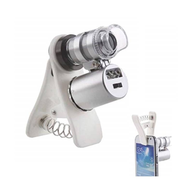 Lupa 60x Con Luces Led Clip Univers Para Teléfono Móvil