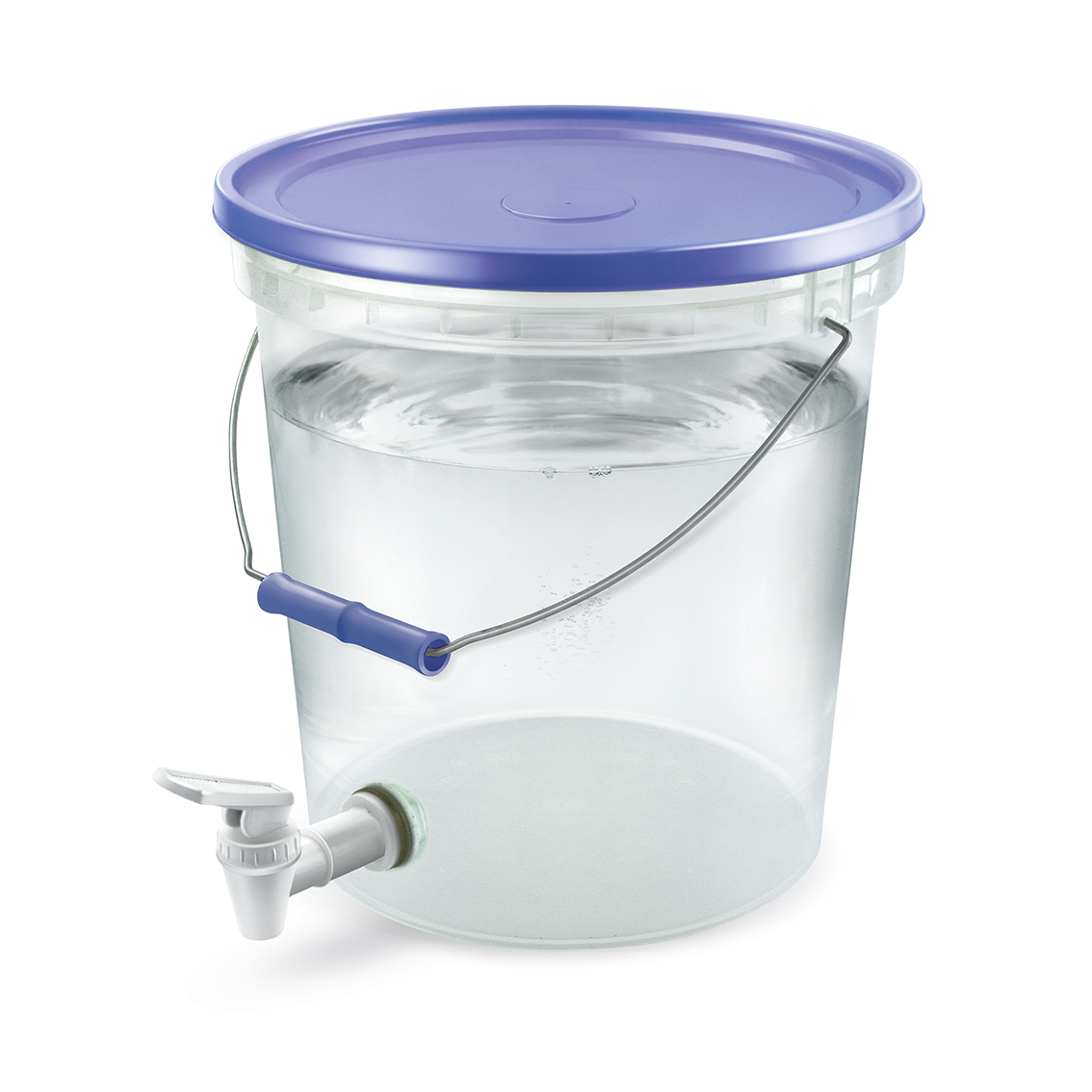 BALDE 20 L TRANSPARENTE C/CAÑO Y ASA DE METAL